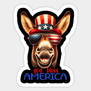God bless america usa donkey Sticker